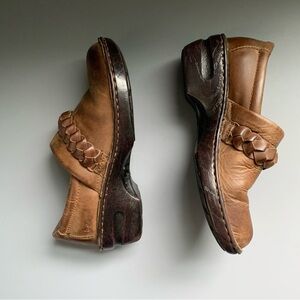 BOC By Born Peggy Woven Braided Comfort Leather Clog 9M Arch Rugged Boho Brown